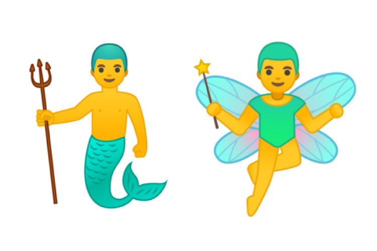 「男版人魚」「男版妖精」の絵文字が登場。絵文字のジェンダーレス化が進む